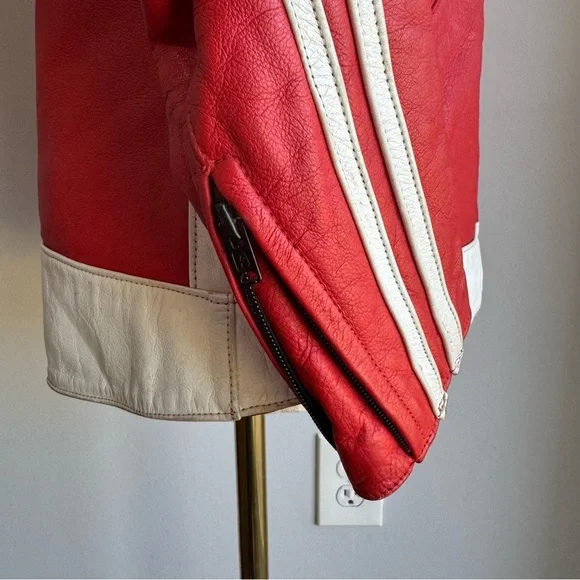 Vintage 70s 80s Swift Leathers Red Moto Racing Jacket Mens S Womens M Authentic - Picture 6 of 16